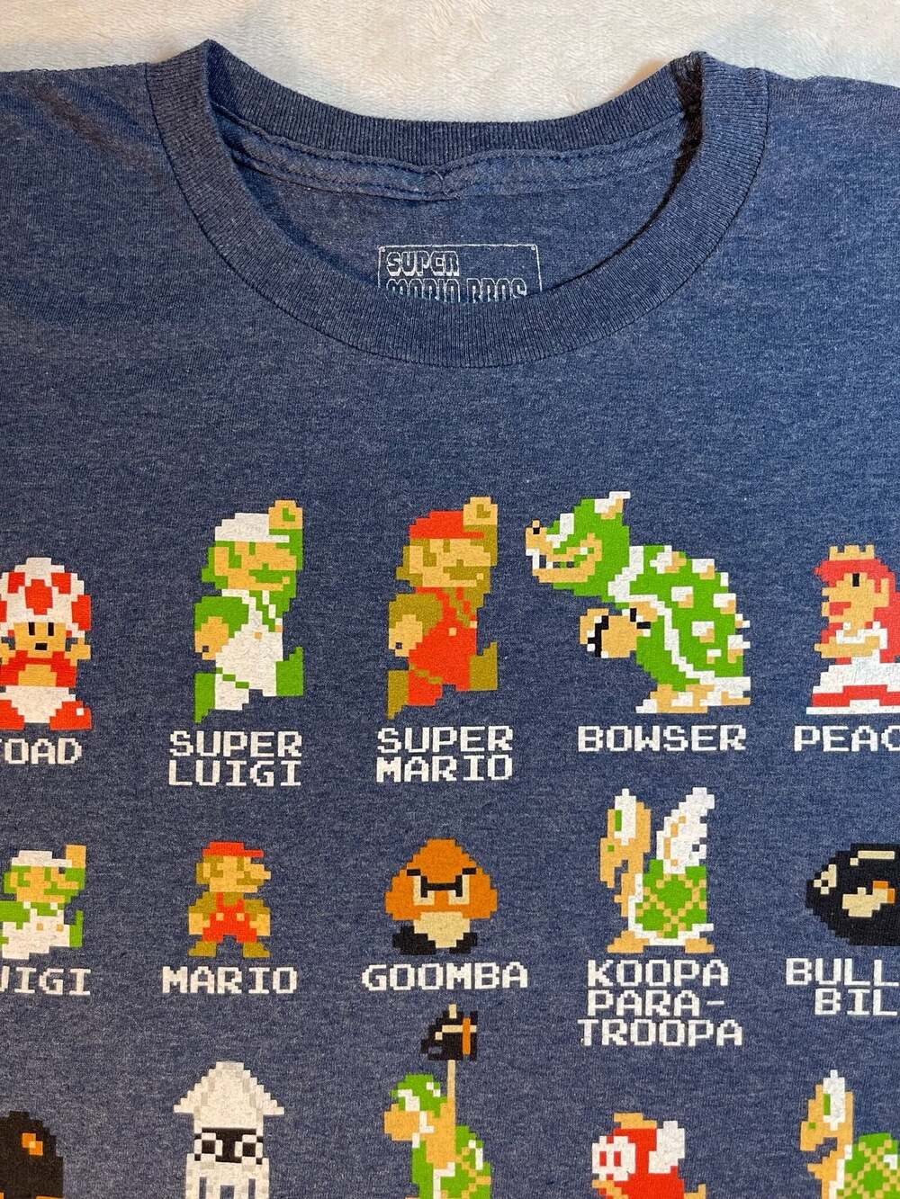 Nintendo Super Mario Bros. Pixel Character Guide Graphic T-Shirt